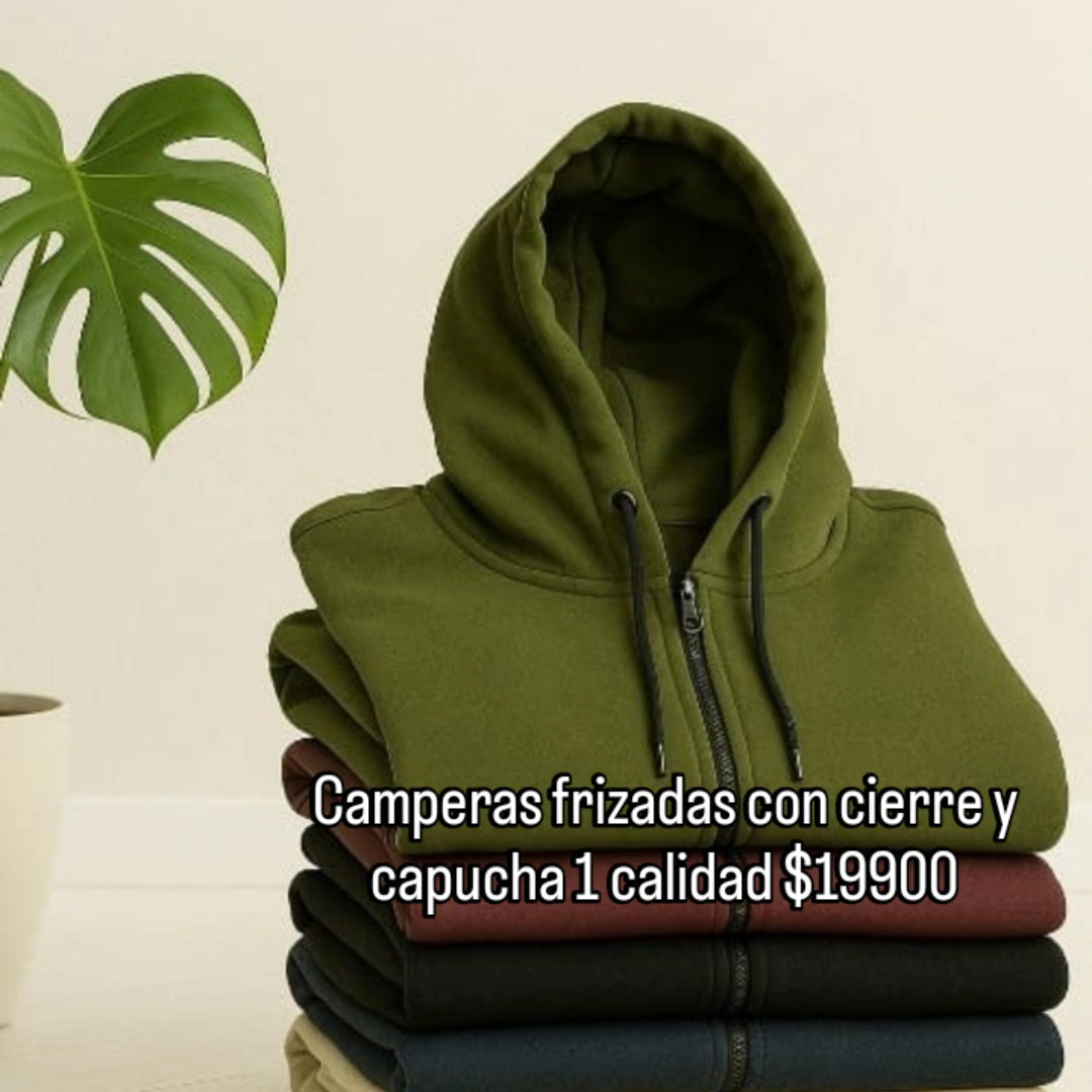 Camperas friza con cierre